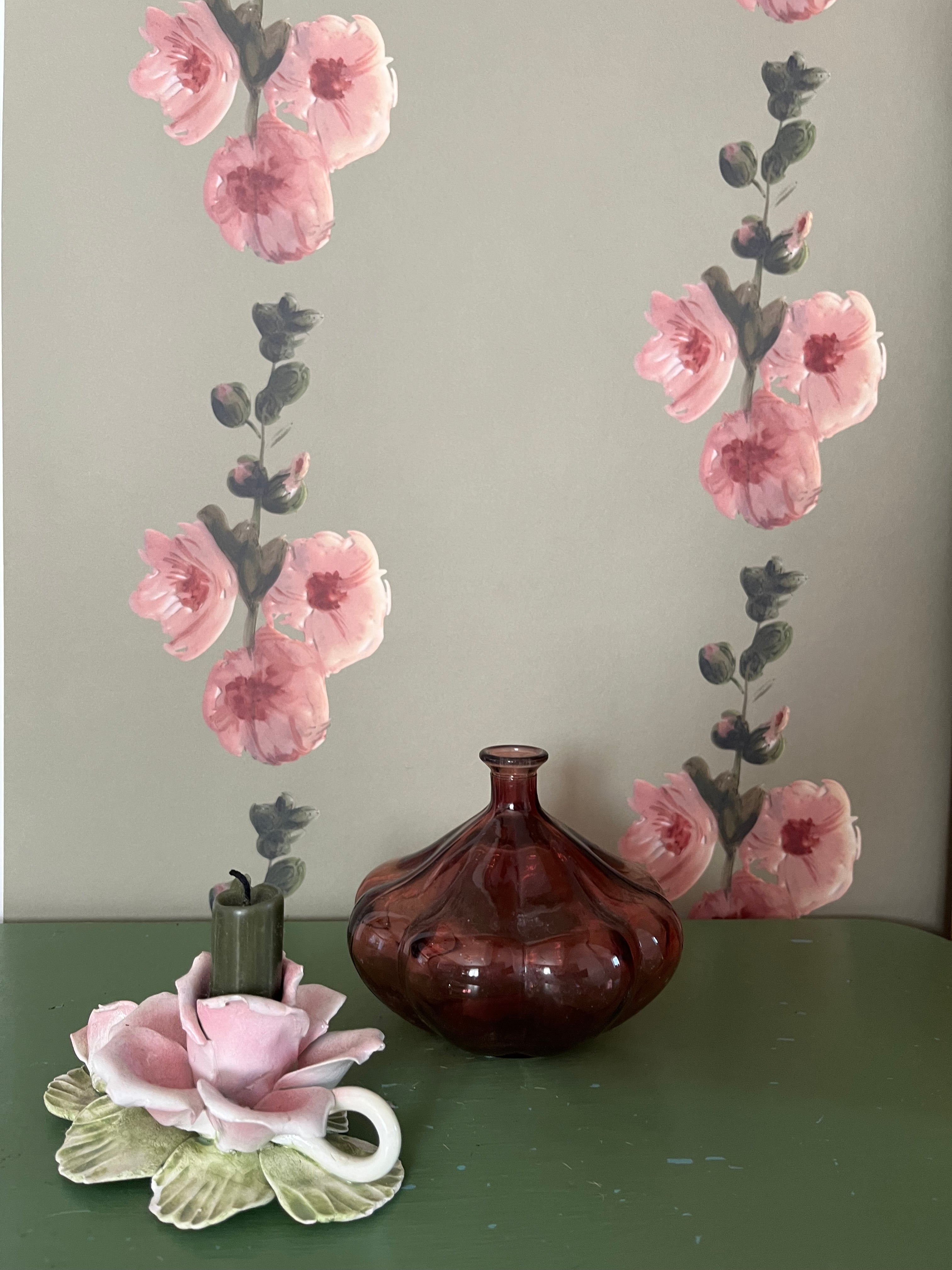 Hollyhocks Wallpaper - Made to Order