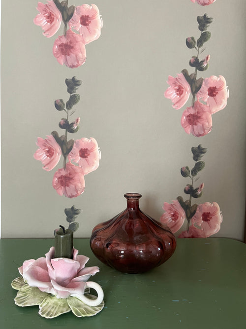 Hollyhocks Wallpaper - Made to Order